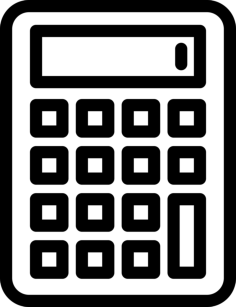 Calculator With Number One Outline Icon Svg Set, Free Vectors File